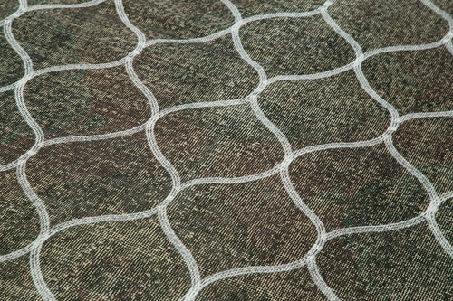 Geometric Carpet Gri Geometrik Pamuk Yün El Dokuma Halısı 143x395 Agacan