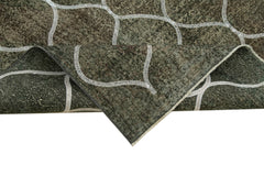 Geometric Carpet Gri Geometrik Pamuk Yün El Dokuma Halısı 143x395 Agacan