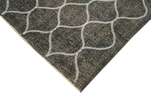 Geometric Carpet Gri Geometrik Pamuk Yün El Dokuma Halısı 140x427 Agacan