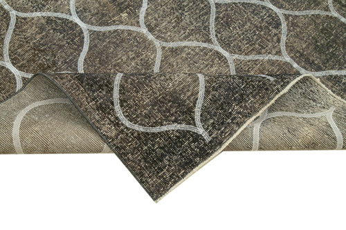 Geometric Carpet Gri Geometrik Pamuk Yün El Dokuma Halısı 140x427 Agacan