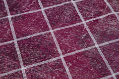 Geometric Carpet Pembe Geometrik Pamuk Yün El Dokuma Halısı 140x366 Agacan
