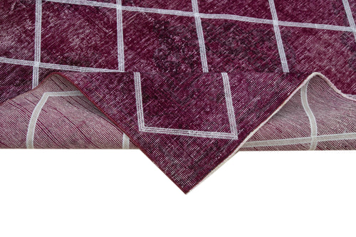 Geometric Carpet Pembe Geometrik Pamuk Yün El Dokuma Halısı 140x366 Agacan