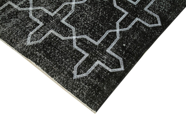 Geometric Carpet Siyah Geometrik Pamuk Yün El Dokuma Halısı 142x371 Agacan
