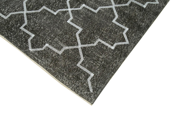 Geometric Carpet Gri Geometrik Pamuk Yün El Dokuma Halısı 148x388 Agacan