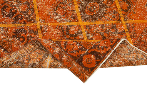 Geometric Carpet Turuncu Geometrik Pamuk Yün El Dokuma Halısı 141x375 Agacan