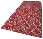Geometric Carpet Kırmızı Geometrik Pamuk Yün El Dokuma Halısı 145x366 Agacan