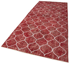 Geometric Carpet Kırmızı Geometrik Pamuk Yün El Dokuma Halısı 145x366 Agacan