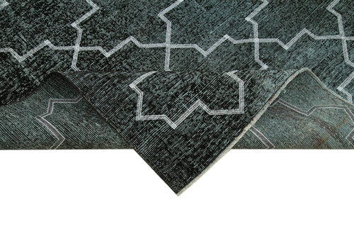 Geometric Carpet Siyah Geometrik Pamuk Yün El Dokuma Halısı 150x372 Agacan