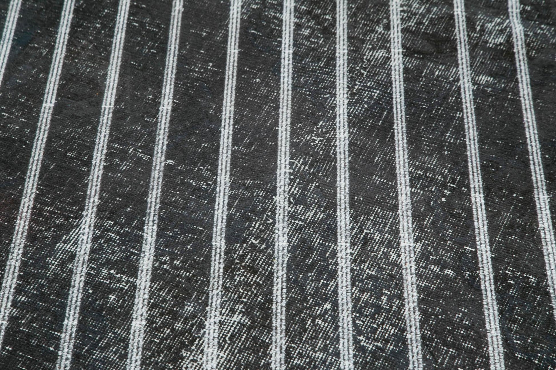 Geometric Carpet Siyah Geometrik Pamuk Yün El Dokuma Halısı 141x372 Agacan