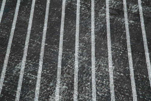 Geometric Carpet Siyah Geometrik Pamuk Yün El Dokuma Halısı 141x372 Agacan