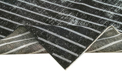 Geometric Carpet Siyah Geometrik Pamuk Yün El Dokuma Halısı 141x372 Agacan