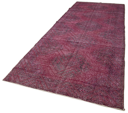 Geometric Carpet Mor Geometrik Pamuk Yün El Dokuma Halısı 148x414 Agacan