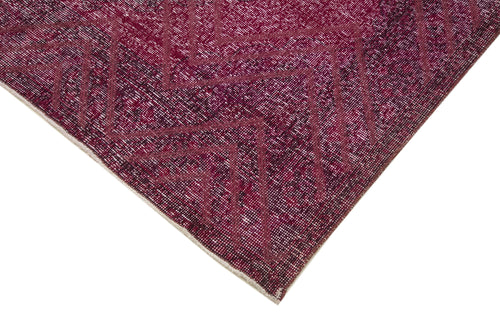 Geometric Carpet Mor Geometrik Pamuk Yün El Dokuma Halısı 148x414 Agacan