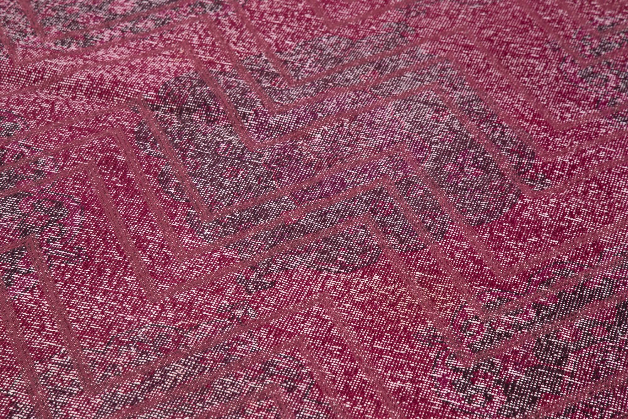 Geometric Carpet Mor Geometrik Pamuk Yün El Dokuma Halısı 148x414 Agacan