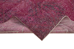 Geometric Carpet Mor Geometrik Pamuk Yün El Dokuma Halısı 148x414 Agacan