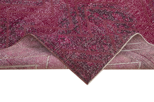 Geometric Carpet Mor Geometrik Pamuk Yün El Dokuma Halısı 148x414 Agacan