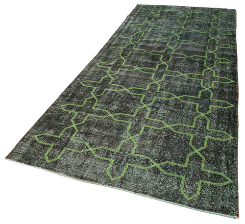 Geometric Carpet Gri Geometrik Pamuk Yün El Dokuma Halısı 142x372 Agacan