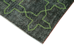 Geometric Carpet Gri Geometrik Pamuk Yün El Dokuma Halısı 142x372 Agacan