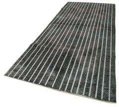 Geometric Carpet Gri Geometrik Pamuk Yün El Dokuma Halısı 141x384 Agacan