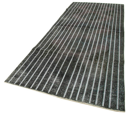 Geometric Carpet Gri Geometrik Pamuk Yün El Dokuma Halısı 141x384 Agacan