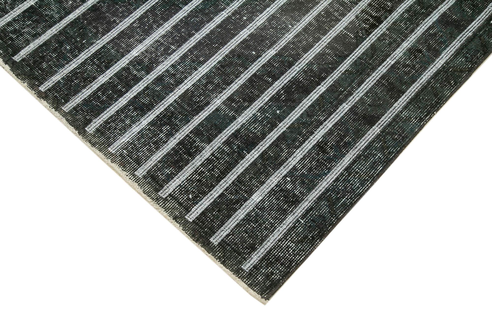 Geometric Carpet Gri Geometrik Pamuk Yün El Dokuma Halısı 141x384 Agacan