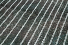 Geometric Carpet Gri Geometrik Pamuk Yün El Dokuma Halısı 141x384 Agacan