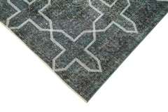 Geometric Carpet Gri Geometrik Pamuk Yün El Dokuma Halısı 144x361 Agacan