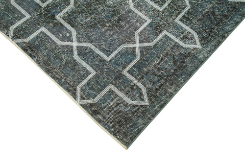 Geometric Carpet Gri Geometrik Pamuk Yün El Dokuma Halısı 144x361 Agacan