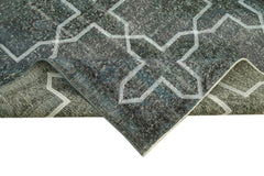 Geometric Carpet Gri Geometrik Pamuk Yün El Dokuma Halısı 144x361 Agacan