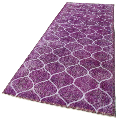 Geometric Carpet Pembe Geometrik Pamuk Yün El Dokuma Halısı 122x360 Agacan