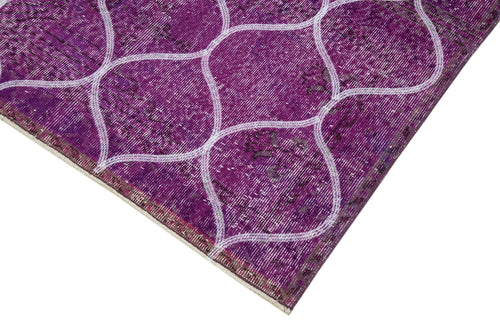 Geometric Carpet Pembe Geometrik Pamuk Yün El Dokuma Halısı 122x360 Agacan