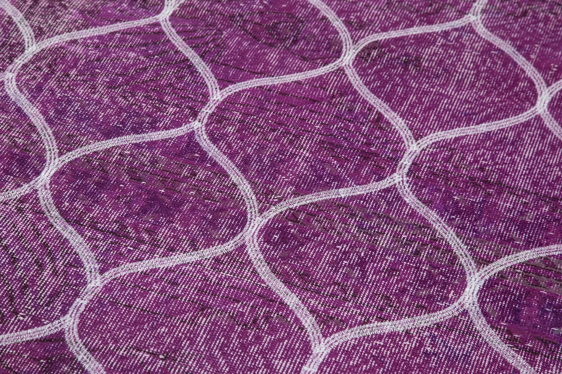 Geometric Carpet Pembe Geometrik Pamuk Yün El Dokuma Halısı 122x360 Agacan
