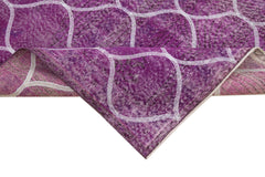 Geometric Carpet Pembe Geometrik Pamuk Yün El Dokuma Halısı 122x360 Agacan