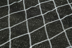 Geometric Carpet Siyah Geometrik Pamuk Yün El Dokuma Halısı 146x387 Agacan