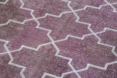 Geometric Carpet Mor Geometrik Pamuk Yün El Dokuma Halısı 148x395 Agacan