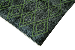 Geometric Carpet Siyah Geometrik Pamuk Yün El Dokuma Halısı 159x287 Agacan