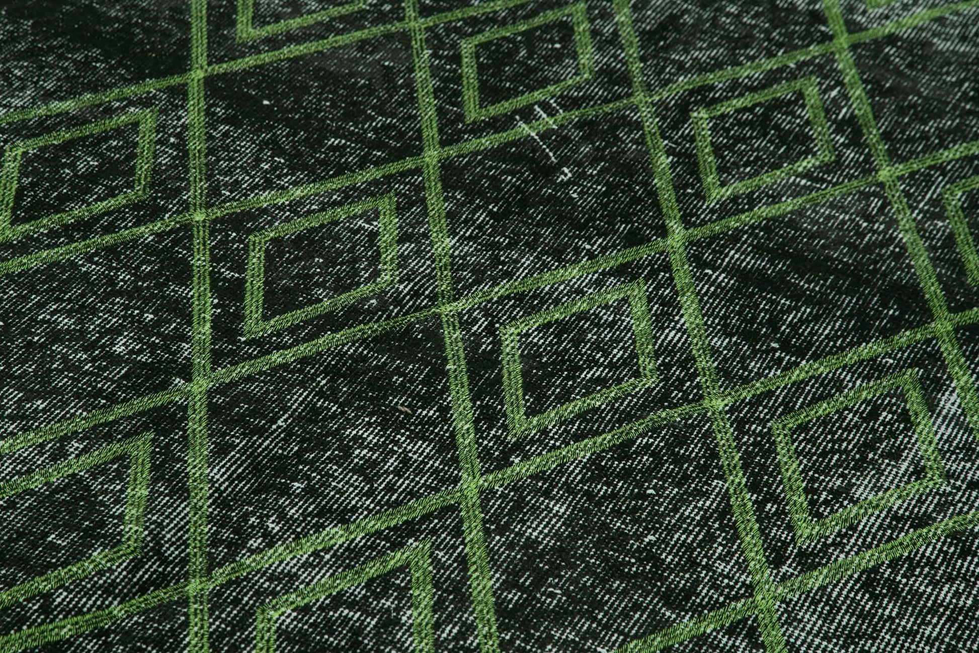 Geometric Carpet Siyah Geometrik Pamuk Yün El Dokuma Halısı 159x287 Agacan