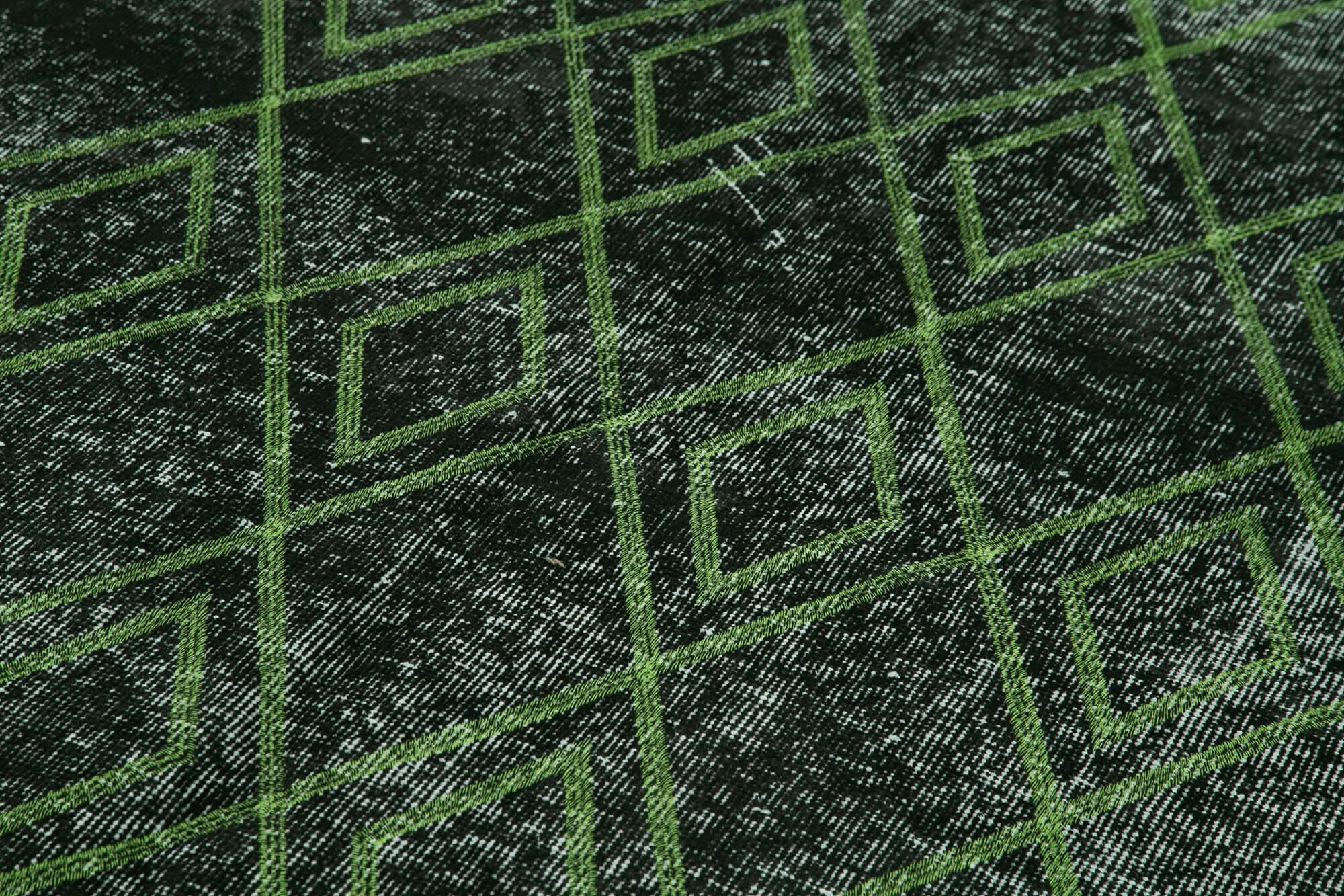 Geometric Carpet Siyah Geometrik Pamuk Yün El Dokuma Halısı 159x287 Agacan