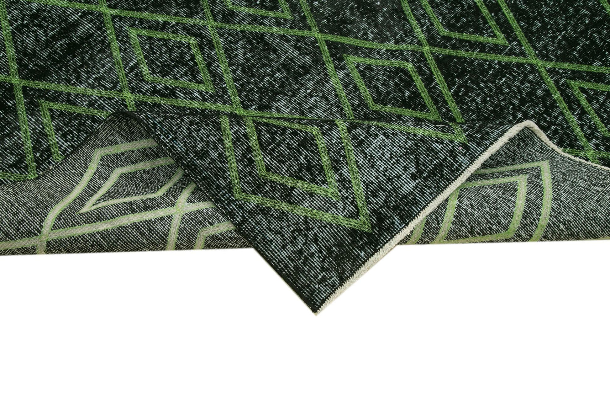 Geometric Carpet Siyah Geometrik Pamuk Yün El Dokuma Halısı 159x287 Agacan