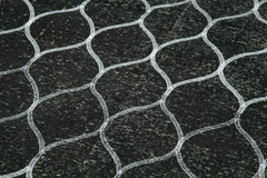 Geometric Carpet Siyah Geometrik Pamuk Yün El Dokuma Halısı 145x387 Agacan