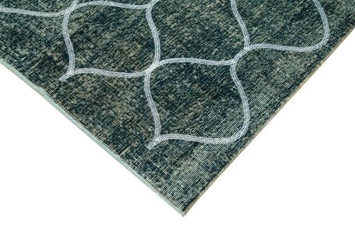 Geometric Carpet Mavi Geometrik Pamuk Yün El Dokuma Halısı 134x392 Agacan