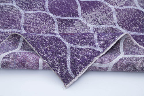 Geometric Carpet Mor Geometrik Pamuk Yün El Dokuma Halısı 131x382 Agacan