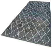 Geometric Carpet Mavi Geometrik Pamuk Yün El Dokuma Halısı 141x367 Agacan
