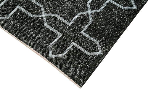 Geometric Carpet Siyah Geometrik Pamuk Yün El Dokuma Halısı 138x402 Agacan
