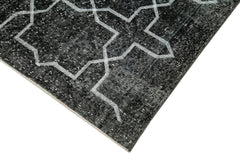 Geometric Carpet Siyah Geometrik Pamuk Yün El Dokuma Halısı 150x391 Agacan