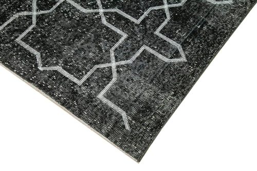 Geometric Carpet Siyah Geometrik Pamuk Yün El Dokuma Halısı 150x391 Agacan