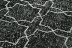 Geometric Carpet Siyah Geometrik Pamuk Yün El Dokuma Halısı 150x391 Agacan