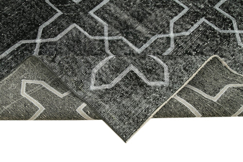 Geometric Carpet Siyah Geometrik Pamuk Yün El Dokuma Halısı 150x391 Agacan