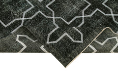 Geometric Carpet Siyah Geometrik Pamuk Yün El Dokuma Halısı 142x390 Agacan