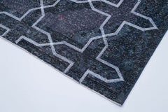 Geometric Carpet Gri Geometrik Pamuk Yün El Dokuma Halısı 141x384 Agacan